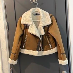 Zara faux shearling jacket size small